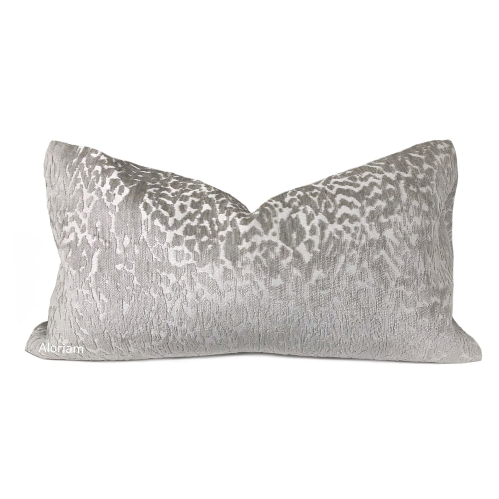 Regis Gray Leopard Textured Chenille Pillow Cover - Aloriam