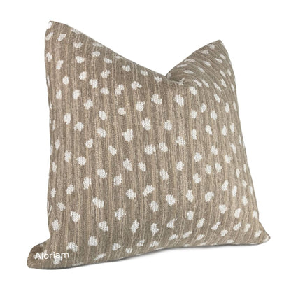 Riley Beige Brown Cream Dots Pillow Cover - Aloriam