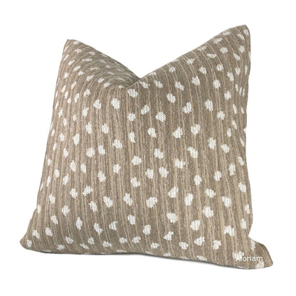 Riley Beige Brown Cream Dots Pillow Cover - Aloriam