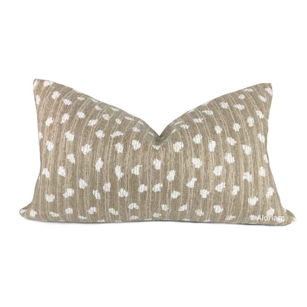 Riley Beige Brown Cream Dots Pillow Cover - Aloriam