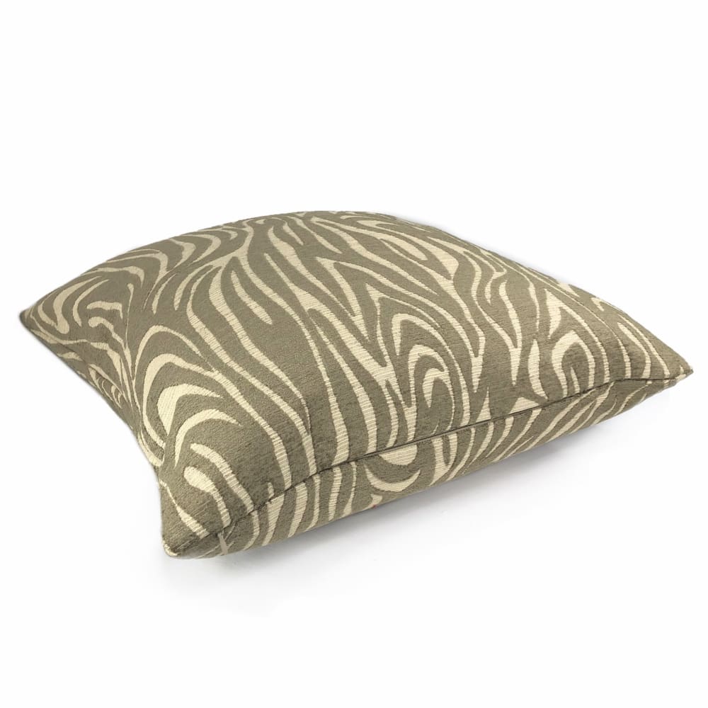 Saber Brown Beige Animal Stripe Chenille Pillow Cover - Aloriam