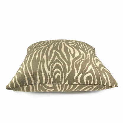 Saber Brown Beige Animal Stripe Chenille Pillow Cover - Aloriam