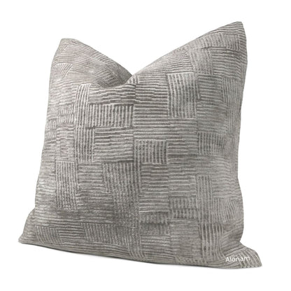 Samuel Gray Crosshatch Textured Chenille Pillow Cover - Aloriam