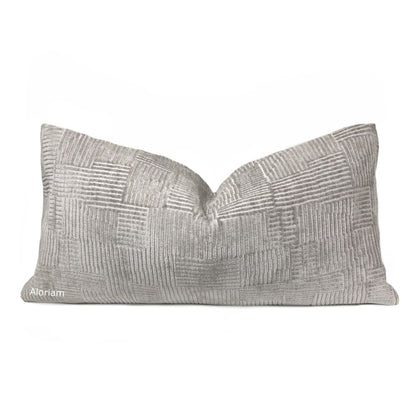 Samuel Gray Crosshatch Textured Chenille Pillow Cover - Aloriam