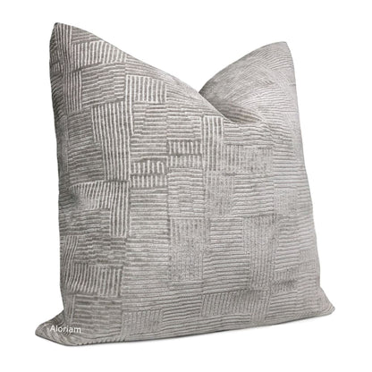 Samuel Gray Crosshatch Textured Chenille Pillow Cover - Aloriam