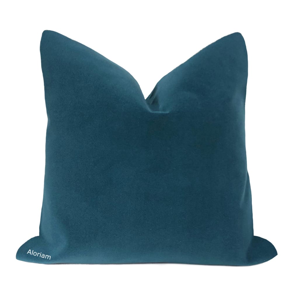 Solid Teal Forever Velvet Pillow Cover - Aloriam