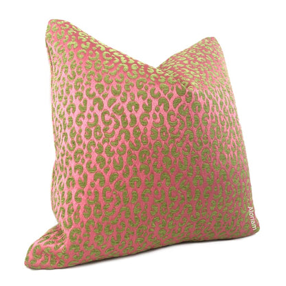 Thandi Pink & Lime Green Leopard Spot Pillow Cover - Aloriam