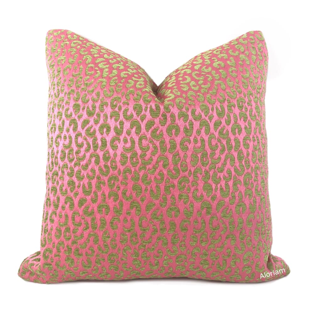 Thandi Pink & Lime Green Leopard Spot Pillow Cover - Aloriam