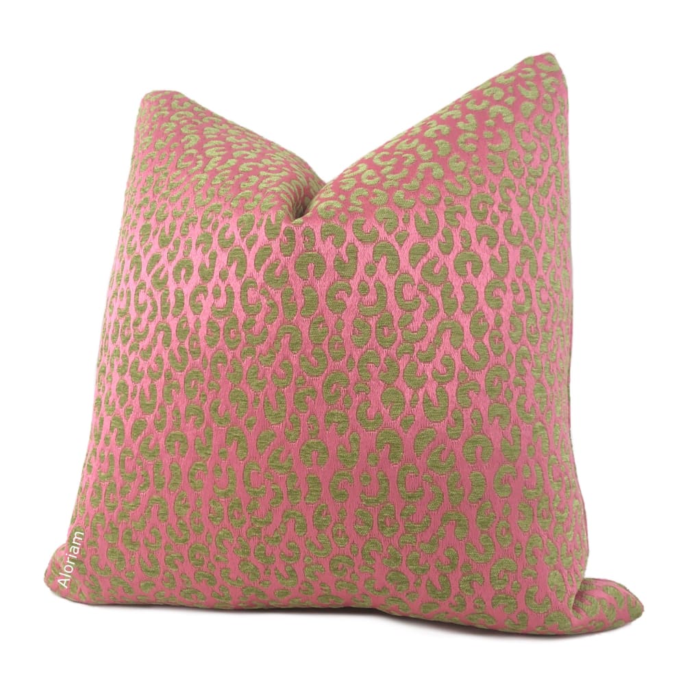 Thandi Pink & Lime Green Leopard Spot Pillow Cover - Aloriam