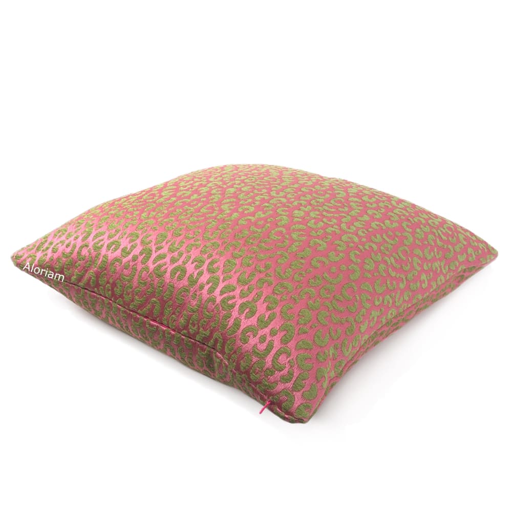 Thandi Pink & Lime Green Leopard Spot Pillow Cover - Aloriam