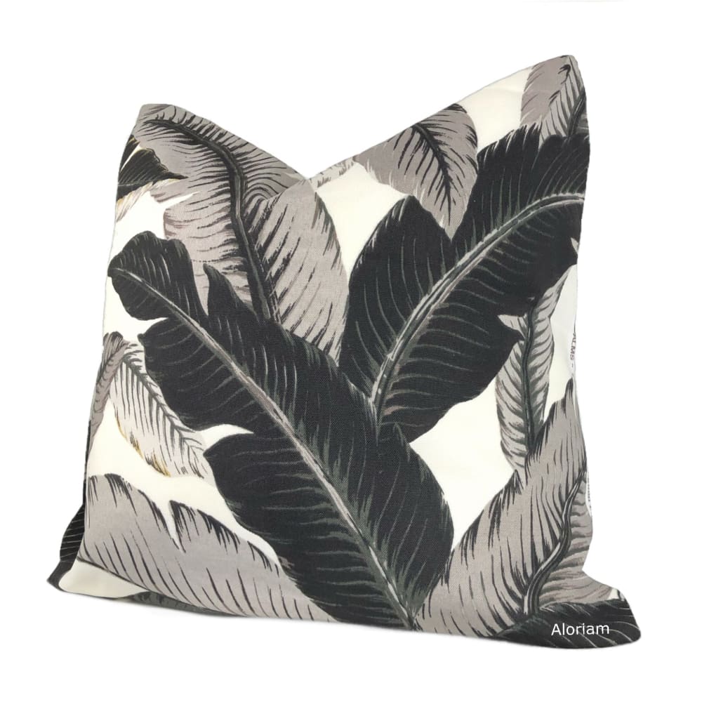 Tommy Bahama Indoor Outdoor Throw buy Pillow Bolster Roll Weave Black Fringe 21