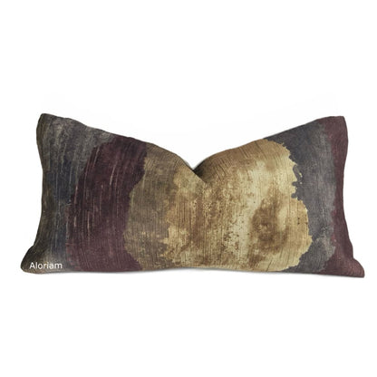 Travertine Gray Brown Purple Digital Print Velvet Pillow Cover - Aloriam