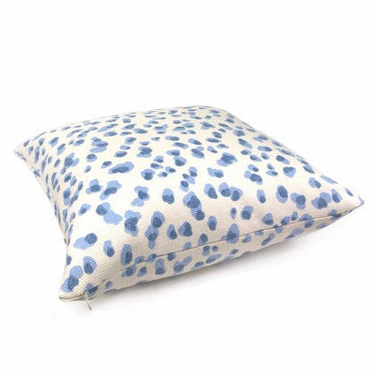 Vega Light Blue & White Leopard Spot Pillow Cover