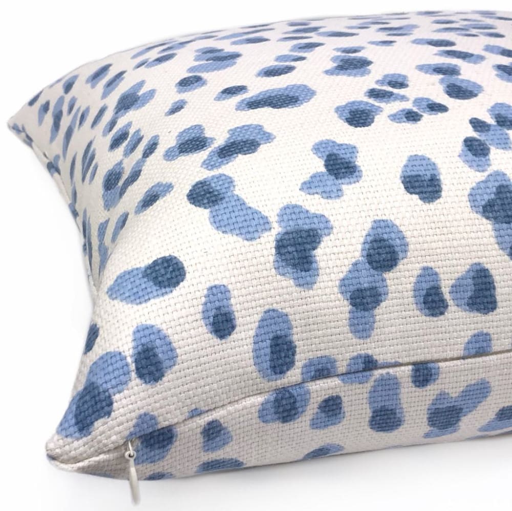 Vega Light Blue & White Leopard Spot Pillow Cover