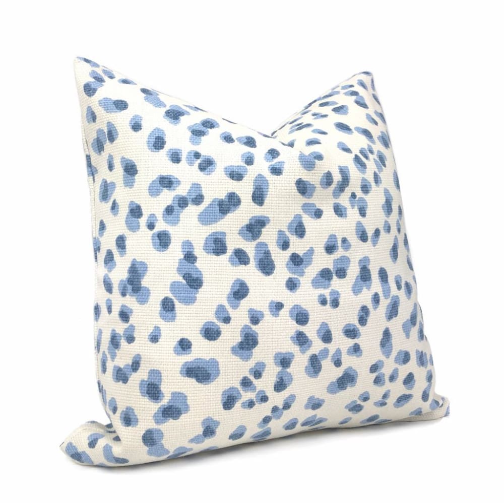 Vega Light Blue & White Leopard Spot Pillow Cover