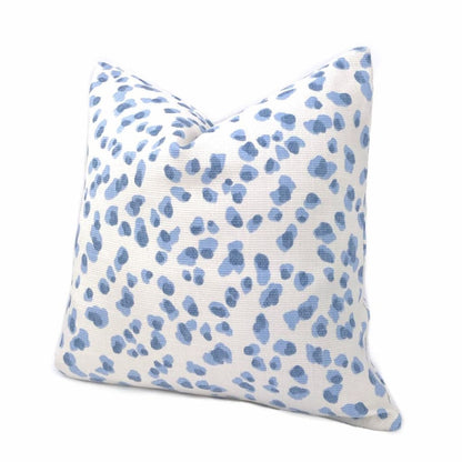 Vega Light Blue & White Leopard Spot Pillow Cover