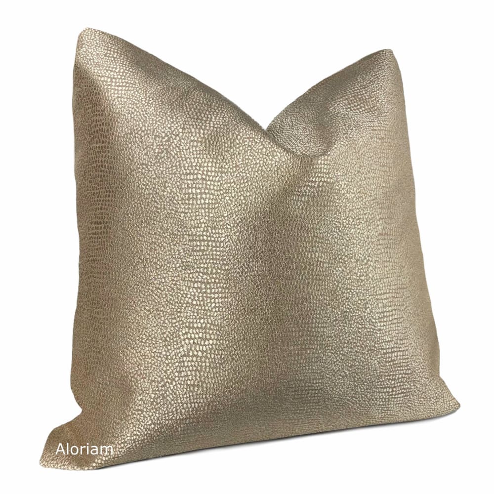 Wyvern Metallic Gold Snakeskin Pillow Cover - Aloriam