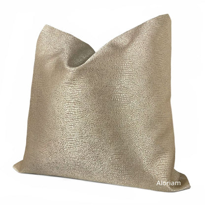 Wyvern Metallic Gold Snakeskin Pillow Cover - Aloriam