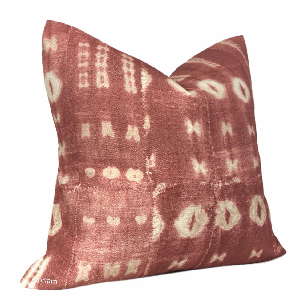 Zaza Rust Red African Mudcloth Print Pillow Cover - Aloriam