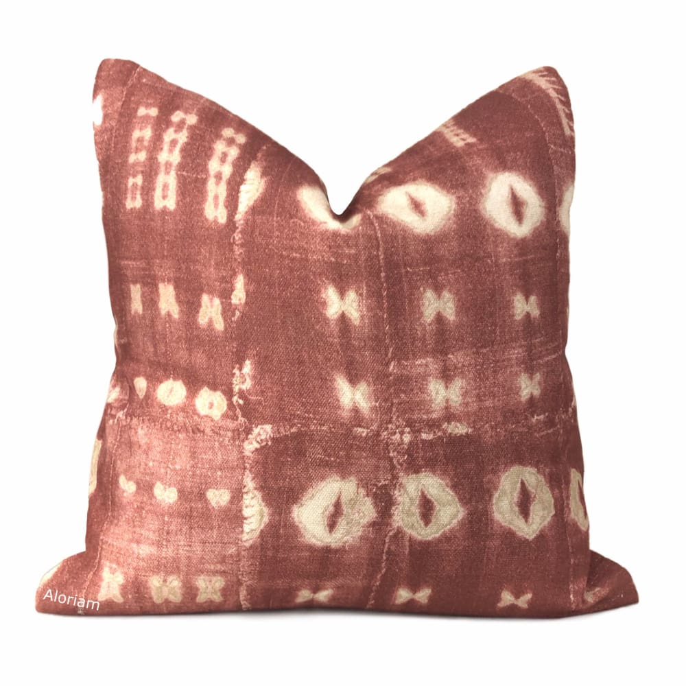 Zaza Rust Red African Mudcloth Print Pillow Cover - Aloriam