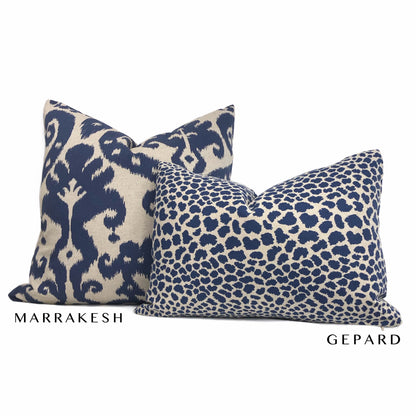 Kravet Gepard Navy Blue Leopard Print Pillow Cover