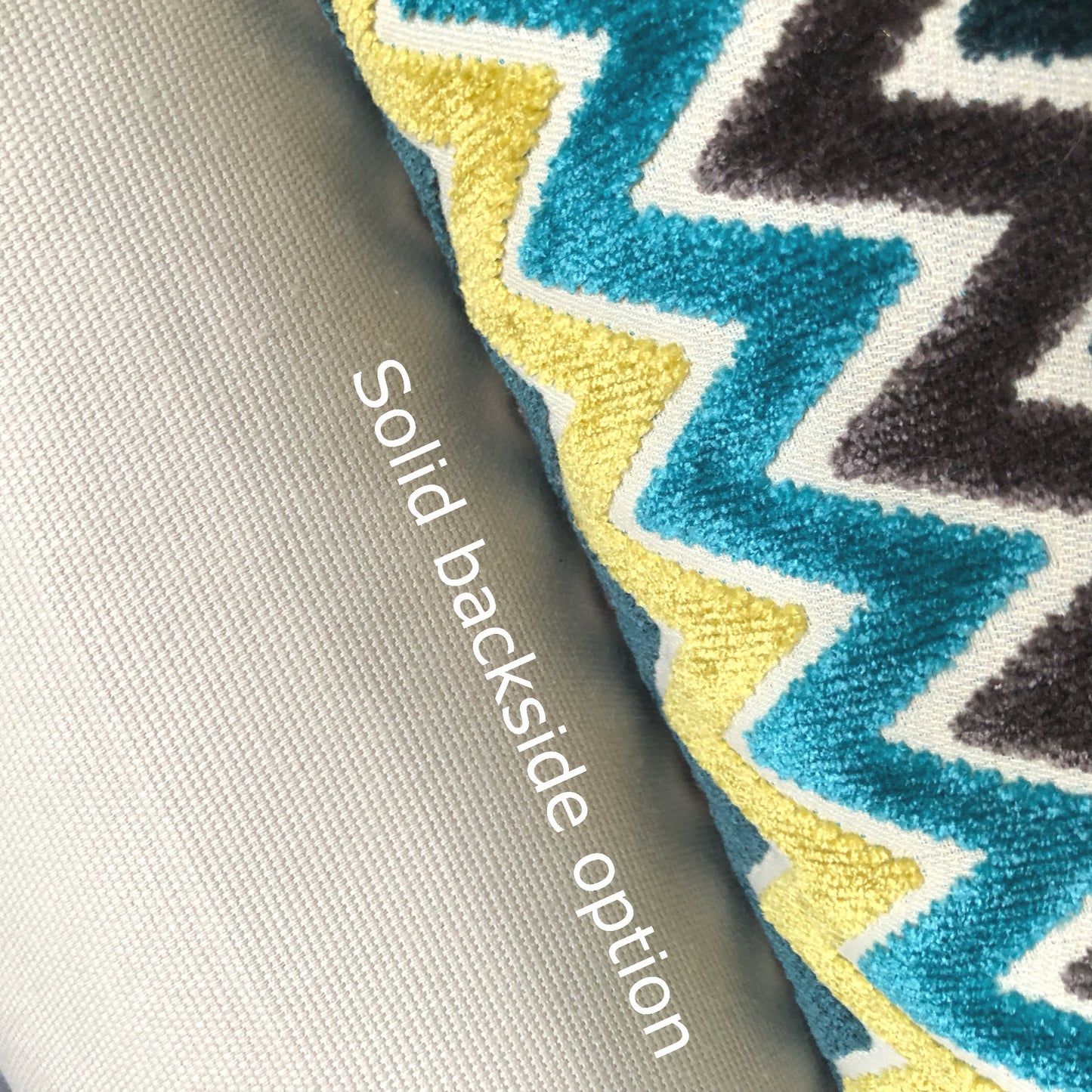 Jeremy Teal Blue Yellow Turquoise Charcoal Chevron Velvet Pillow Cover (Fabric by the Yard available)