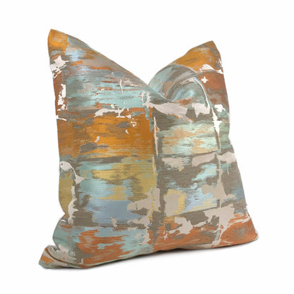 Robert Allen Beacon Hill Annina Mandarin Modern Abstract Silk Linen Pillow Cover by Aloriam