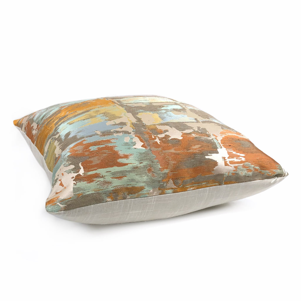 Robert Allen Beacon Hill Annina Mandarin Modern Abstract Silk Linen Pillow Cover by Aloriam