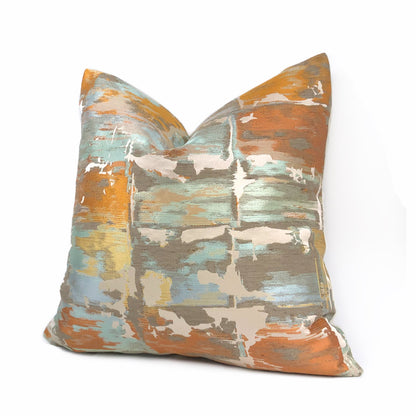 Robert Allen Beacon Hill Annina Mandarin Modern Abstract Silk Linen Pillow Cover by Aloriam