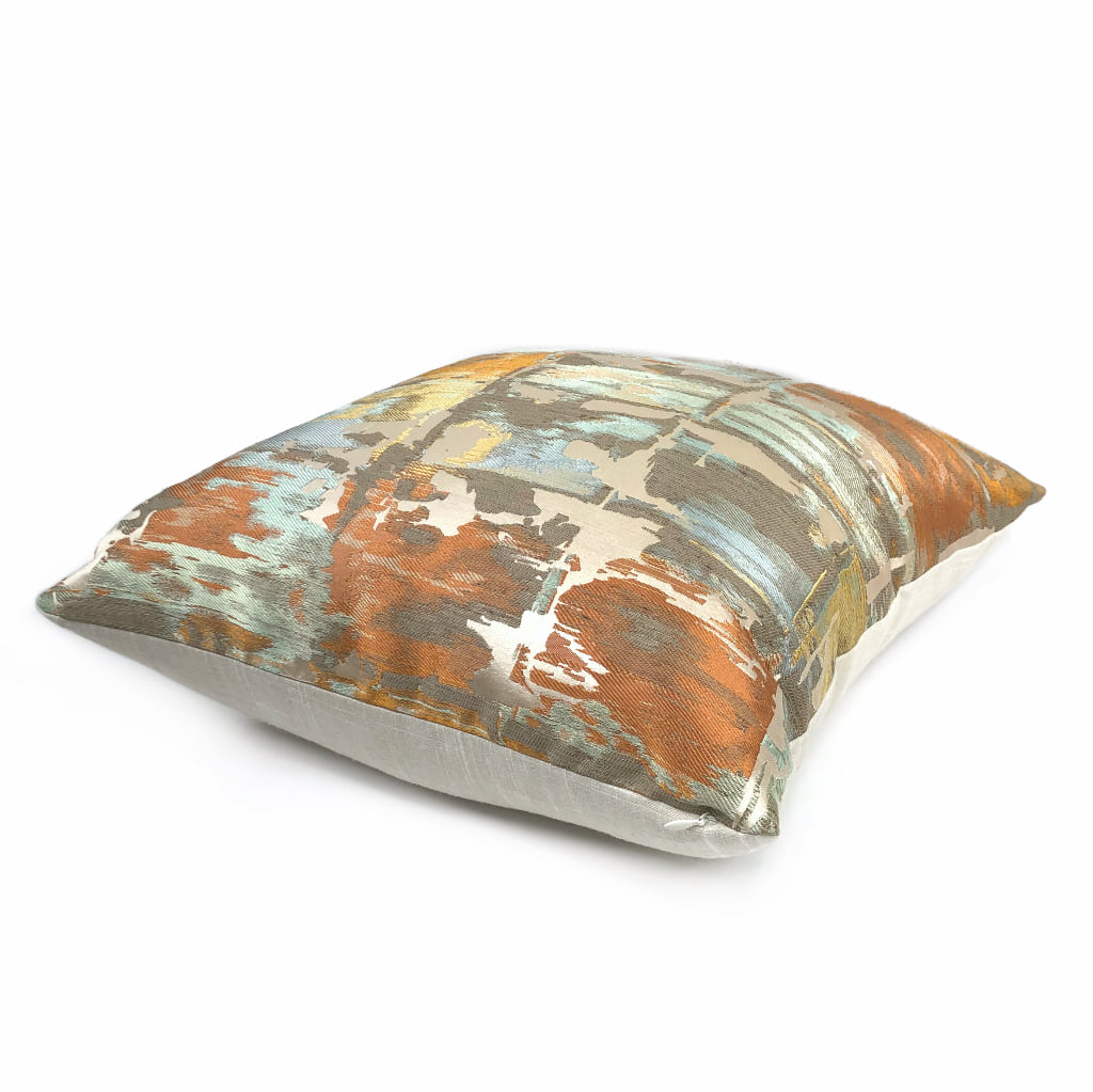 Robert Allen Beacon Hill Annina Mandarin Modern Abstract Silk Linen Pillow Cover by Aloriam