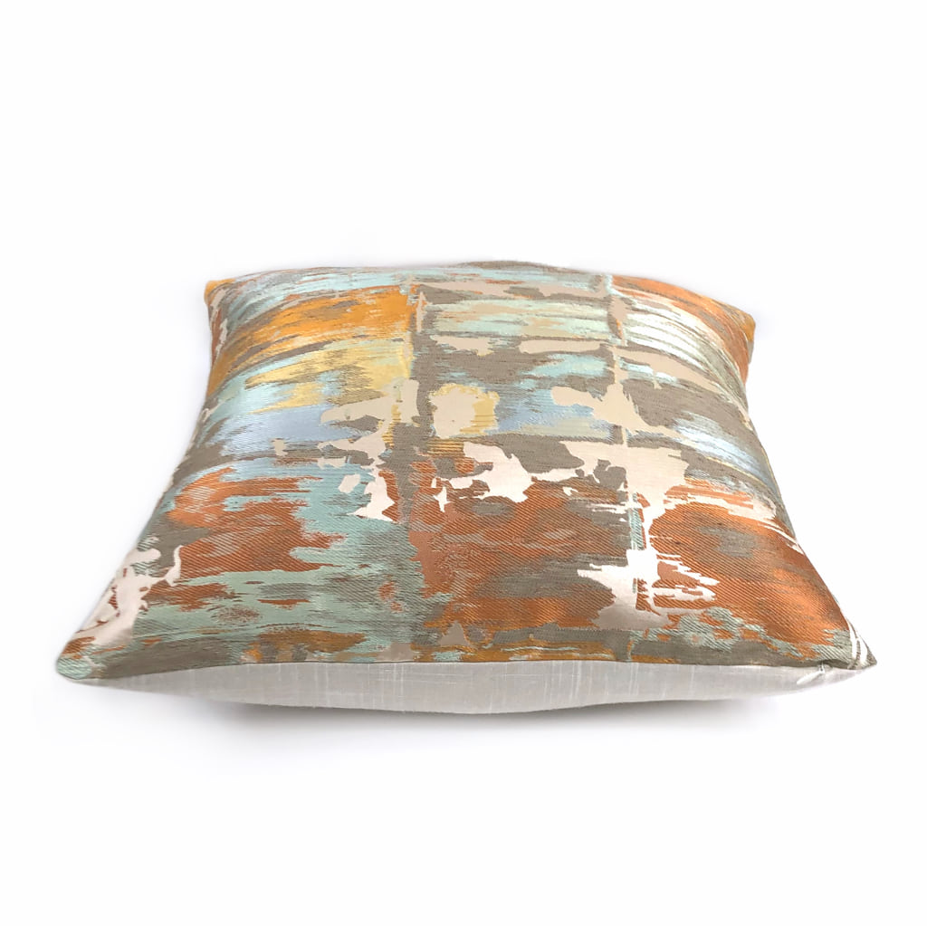 Robert Allen Beacon Hill Annina Mandarin Modern Abstract Silk Linen Pillow Cover by Aloriam