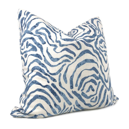 Aeryn Blue White Wavy Lines Pillow Cover - Aloriam