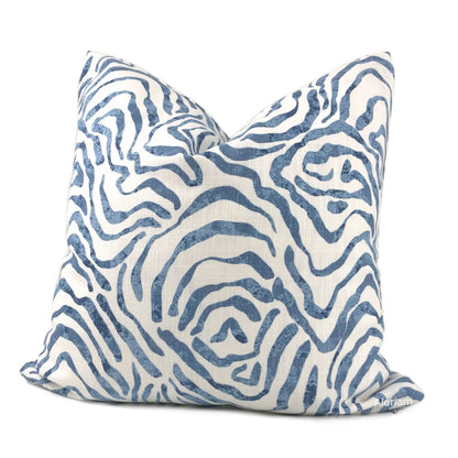 Aeryn Blue White Wavy Lines Pillow Cover - Aloriam