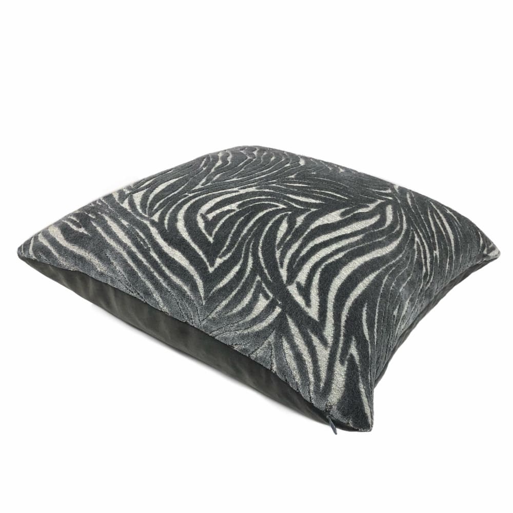 Alden Dark Gray Abstract Cut Velvet Pillow Cover - Aloriam