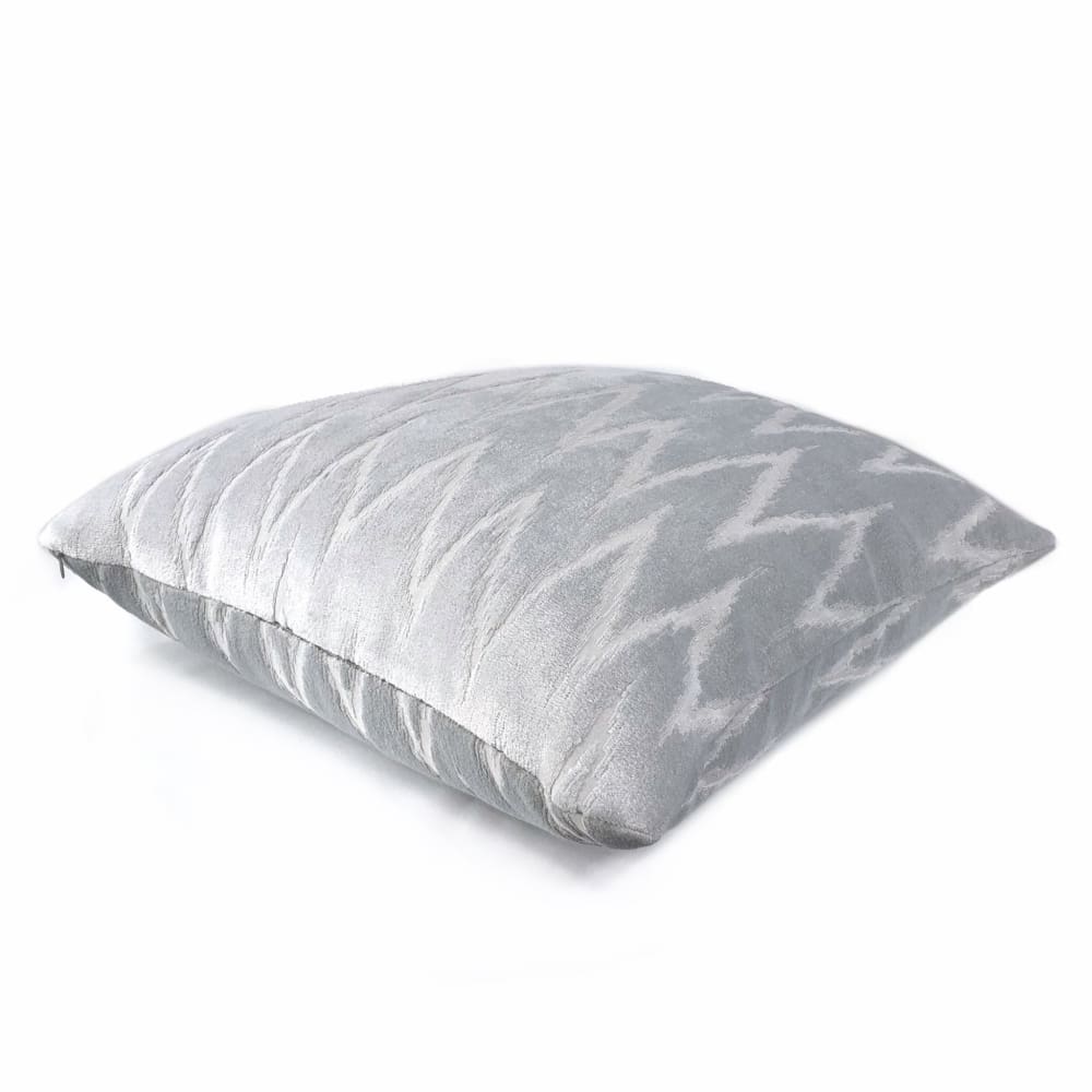 Altan Flame Stitch Chevron Light Gray Velvet Pillow Cover - Aloriam