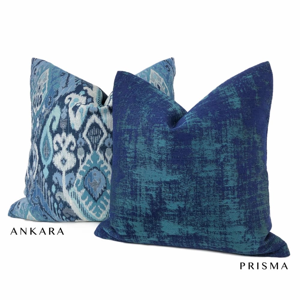 Ankara Blue Green Ikat Pillow Cover - Aloriam