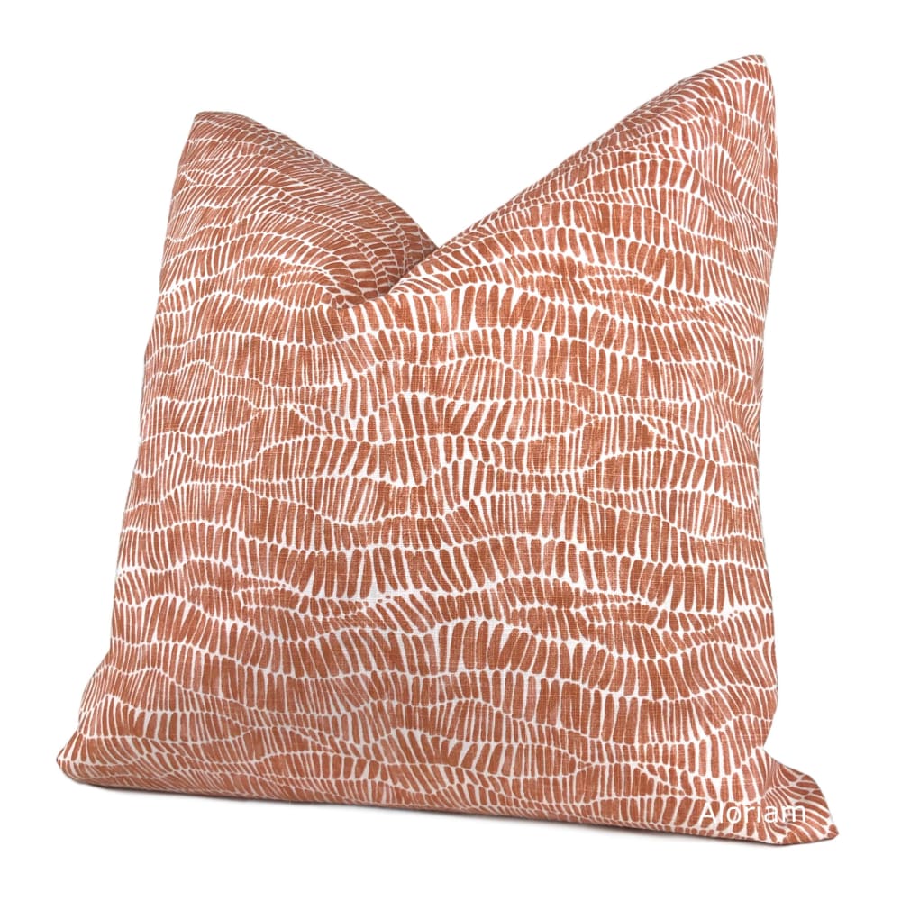 Anouk Rust Orange White Abstract Pillow Cover - Aloriam