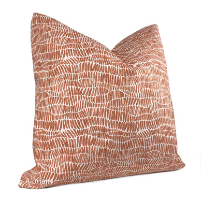 Anouk Rust Orange White Abstract Pillow Cover - Aloriam