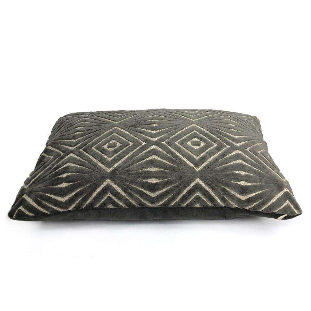 Antoni Seal Gray Geometric Cut Velvet Pillow Cover