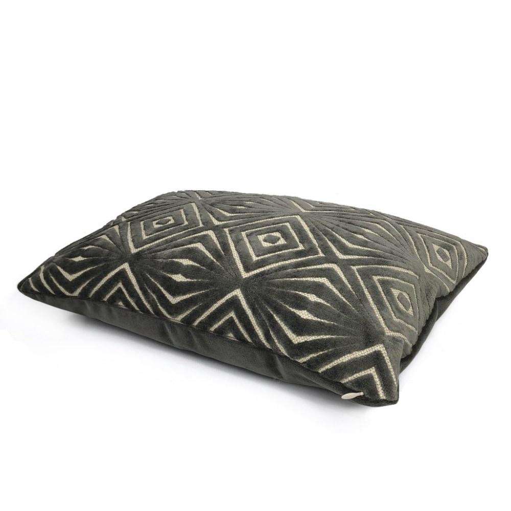 Antoni Seal Gray Geometric Cut Velvet Pillow Cover