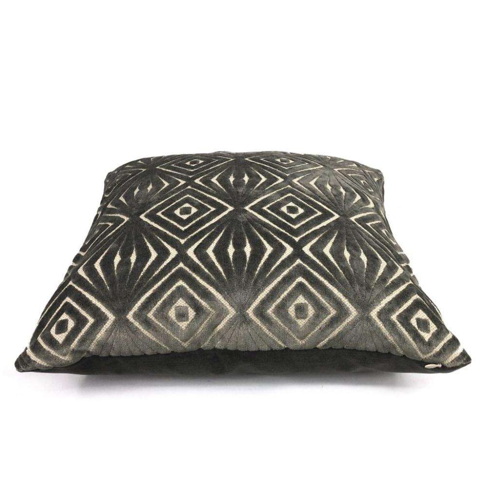 Antoni Seal Gray Geometric Cut Velvet Pillow Cover