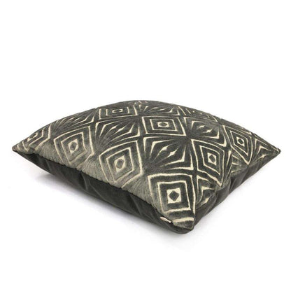 Antoni Seal Gray Geometric Cut Velvet Pillow Cover