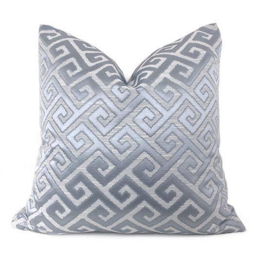 Apollo Light Blue Greek Key Pillow Cover - Aloriam