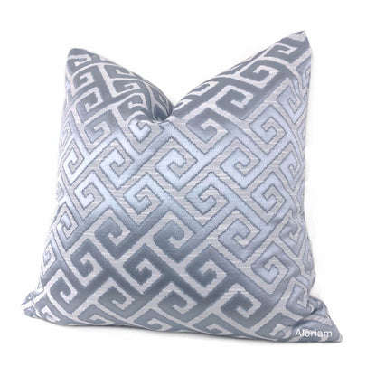 Apollo Light Blue Greek Key Pillow Cover - Aloriam