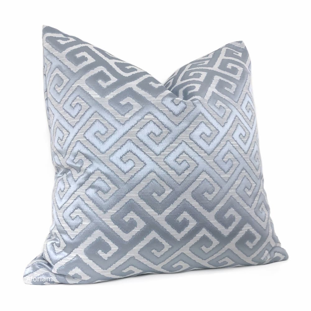 Apollo Light Blue Greek Key Pillow Cover - Aloriam