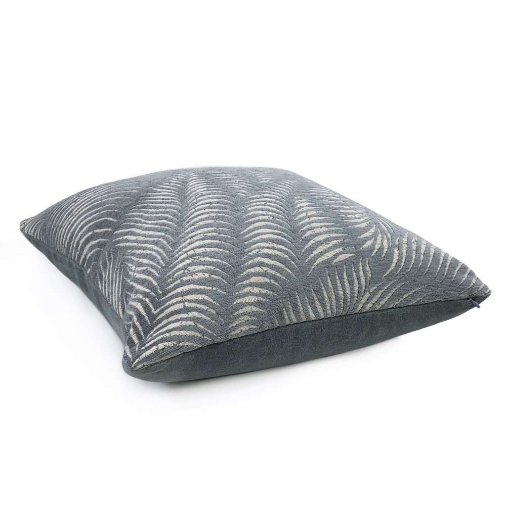 Arcadia Slate Gray-Blue Botanical Ferns Chenille Pillow Cover Cushion Pillow Case Euro Sham 16x16 18x18 20x20 22x22 24x24 26x26 28x28 Lumbar Pillow 12x18 12x20 12x24 14x20 16x26 by Aloriam