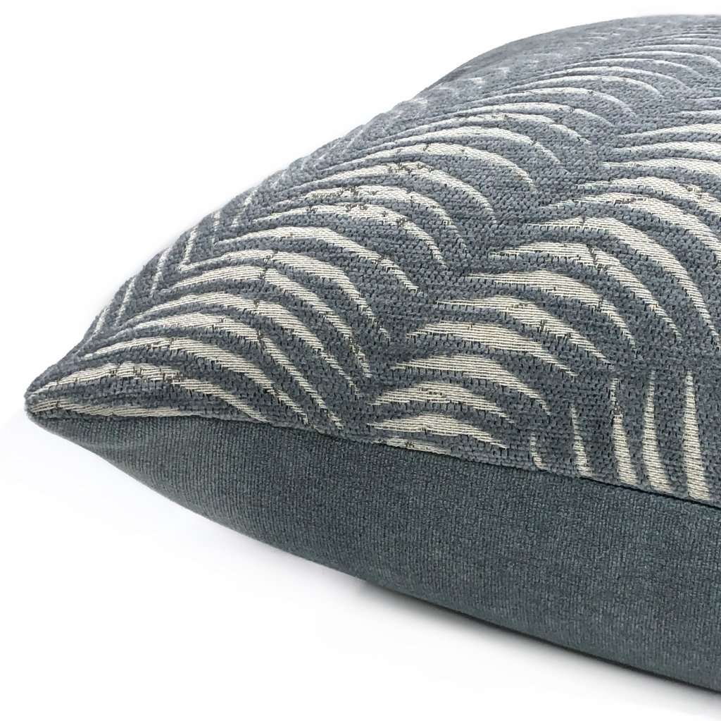 Arcadia Slate Gray-Blue Botanical Ferns Chenille Pillow Cover Cushion Pillow Case Euro Sham 16x16 18x18 20x20 22x22 24x24 26x26 28x28 Lumbar Pillow 12x18 12x20 12x24 14x20 16x26 by Aloriam