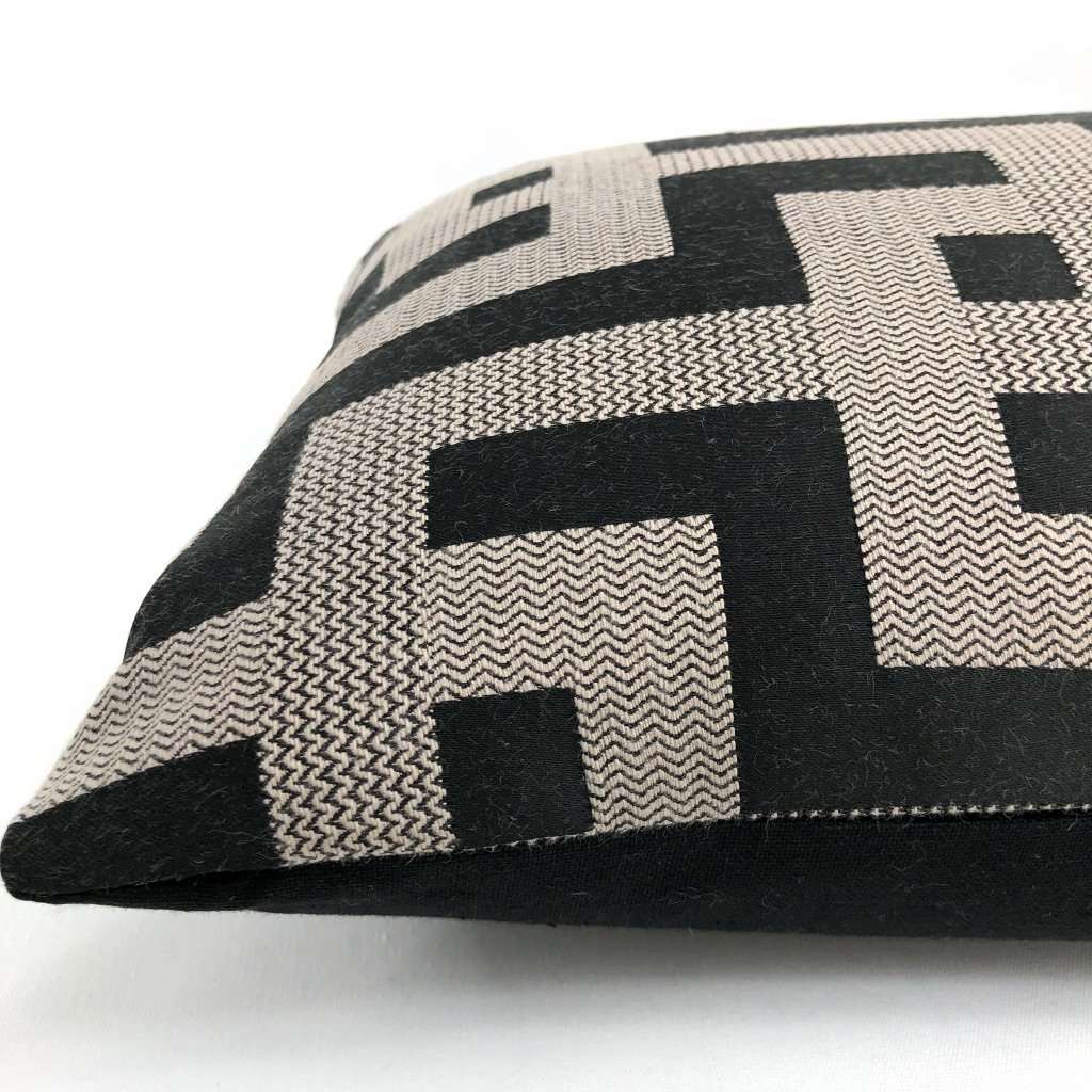 Black popular Ivory Taupe Pillow Cover Geometric Velvet with Silver Accents 18x18 20x20 22x22 24x24 13x20 14x22 16x26