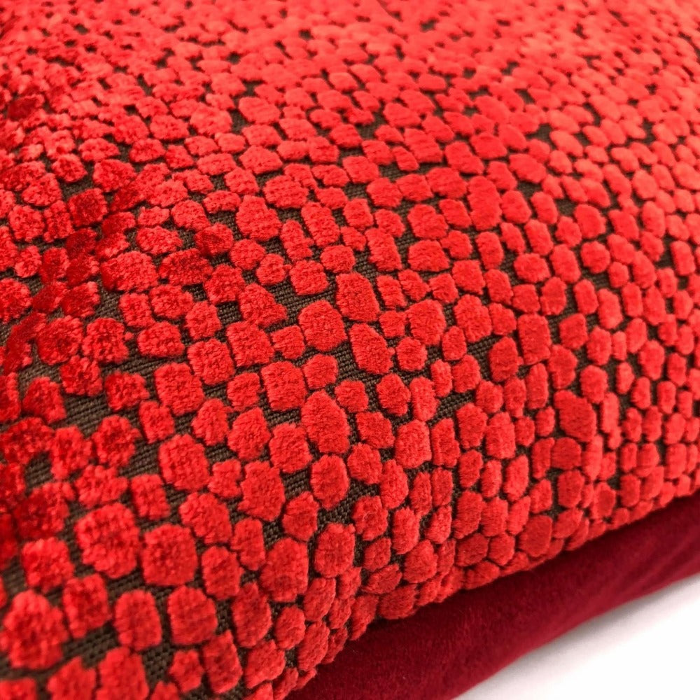 Christmas Red Abstract Cut Velvet Dots Pillow case 24x24