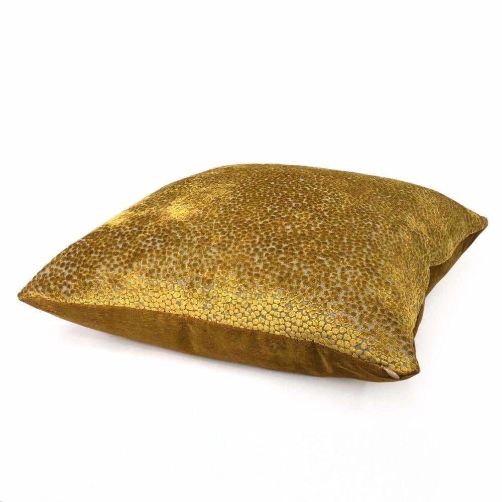 Ascott Harvest Gold Abstract Cut Velvet Dots Pillow Cover Cushion Pillow Case Euro Sham 16x16 18x18 20x20 22x22 24x24 26x26 28x28 Lumbar Pillow 12x18 12x20 12x24 14x20 16x26 by Aloriam